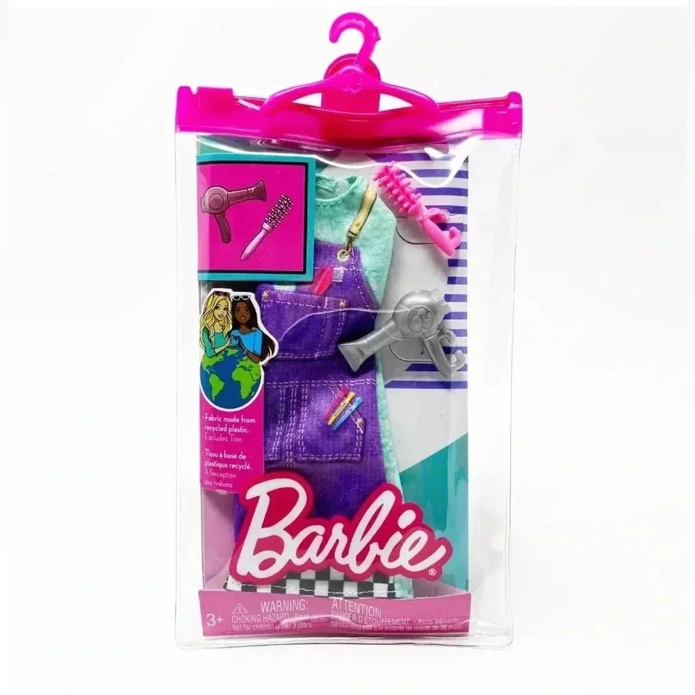 ❤️ BNWT Barbie Fashion Career Hair Stylist Outfit Blow Dryer Brush Pet Groomer